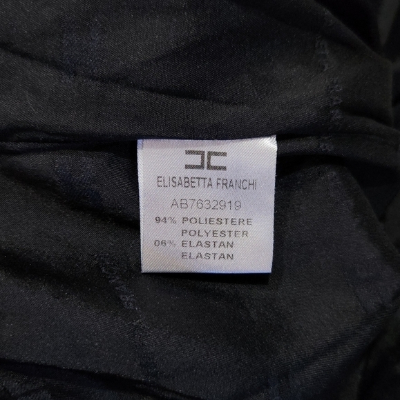 Elisabetta Franchi For Celyn B. LBD Little Black Strapless Sheath Dress Size 46 - Picture 7 of 10